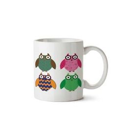 Art Hediye Owl Lover Renkli Baykuşlar İki Tarafı Baskılı Kupa Bardak