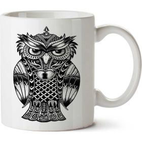 Art Hediye Owl Maori İki Tarafı Baskılı Kupa Bardak