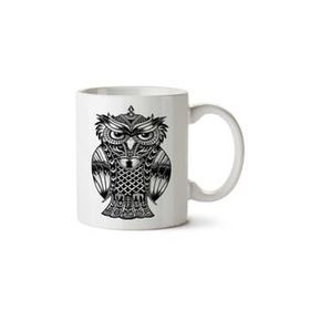 Art Hediye Owl Maori İki Tarafı Baskılı Kupa Bardak