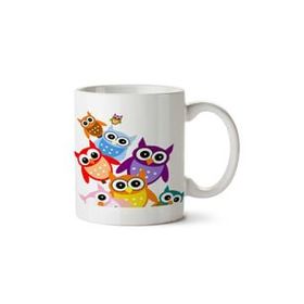 Art Hediye Owls Descending By İki Tarafı Baskılı Kupa Bardak
