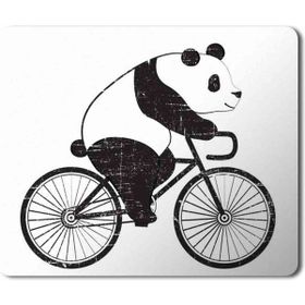 Art Hediye Panda Bisiklet Süren Panda Baskılı 23x19 cm Mouse Pad