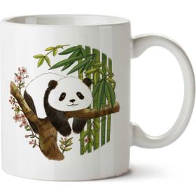 Art Hediye Panda Dalda Yatış İki Tarafı Baskılı Kupa Bardak