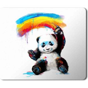 Art Hediye Panda Gökkuşağı Baskılı 23x19 cm Mouse Pad