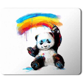 Art Hediye Panda Gökkuşağı Baskılı 23x19 cm Mouse Pad