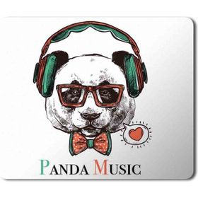 Art Hediye Panda Music Müzik Baskılı 23x19 cm Mouse Pad