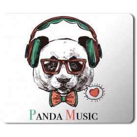 Art Hediye Panda Music Müzik Baskılı 23x19 cm Mouse Pad