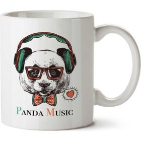 Art Hediye Panda Music Müzik İki Tarafı Baskılı Kupa Bardak