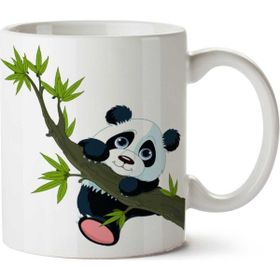 Art Hediye Panda Sevimli Panda Ağaçta İki Tarafı Baskılı Kupa Bardak