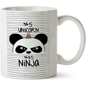 Art Hediye Panda Unicorn Ninja İki Tarafı Baskılı Kupa Bardak