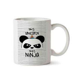 Art Hediye Panda Unicorn Ninja İki Tarafı Baskılı Kupa Bardak