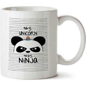 Art Hediye Panda Unicorn Ninja İki Tarafı Baskılı Kupa Bardak