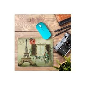 Art Hediye Paris Eyfel Vintage Pul Baskılı 23x19 cm Mouse Pad