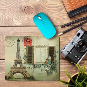 Art Hediye Paris Eyfel Vintage Pul Baskılı 23x19 cm Mouse Pad