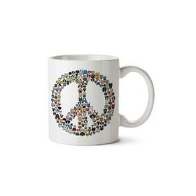Art Hediye Peace Barış Köpekler İki Tarafı Baskılı Kupa Bardak