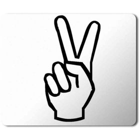 Art Hediye Peace Hand Drawing Baskılı 23x19 cm Mouse Pad