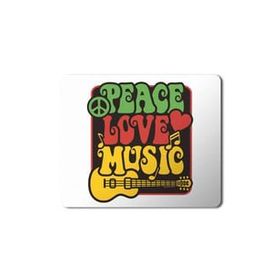 Art Hediye Peace Love and Music Baskılı 23x19 cm Mouse Pad