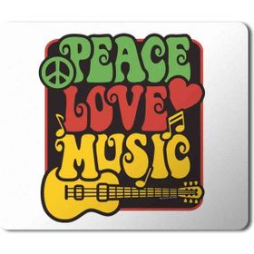 Art Hediye Peace Love and Music Baskılı 23x19 cm Mouse Pad