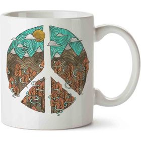 Art Hediye Peacebarış Amblemi Baskılı Kupa Bardak