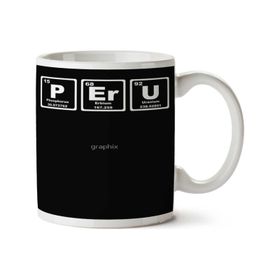 Art Hediye Peru Periyodik Cetvel İki Tarafı Baskılı Kupa Bardak