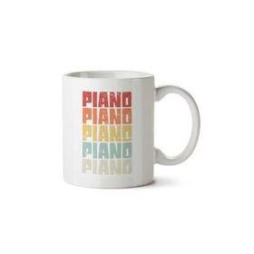 Art Hediye Piano Piyano İki Tarafı Baskılı Kupa Bardak