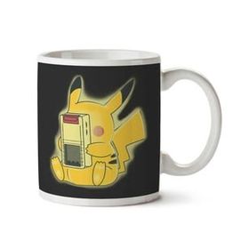 Art Hediye Pikachu Playing Without Batteries Pokemon İki Tarafı Baskılı Kupa Bardak