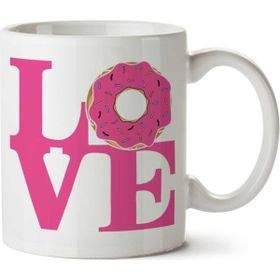 Art Hediye Pink Love Donuts İki Tarafı Baskılı Kupa Bardak