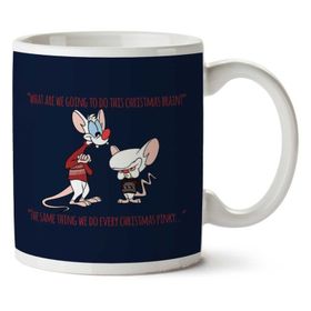 Art Hediye Pinky And The Brain Christmas Plans İki Tarafı Baskılı Kupa Bardak