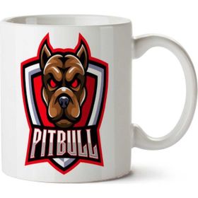 Art Hediye Pitbull Köpek İki Tarafı Baskılı Kupa Bardak