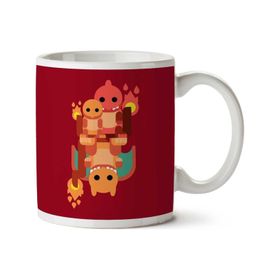 Art Hediye Pokemon Charmander Charmeleon Charizard İki Tarafı Baskılı Kupa Bardak