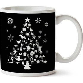 Art Hediye Pokemon Christmas Tree Silhouette White Baskılı Kupa Bardak