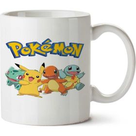 Art Hediye Pokemon Dörtlü İki Tarafı Baskılı Kupa Bardak