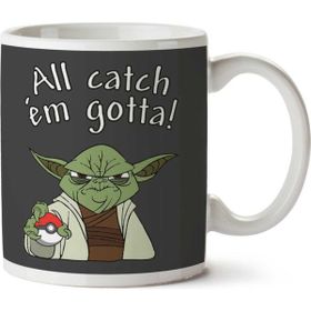 Art Hediye Pokemon Go Yoda All Catch Em Gotta Star Wars İki Tarafı Baskılı Kupa Bardak