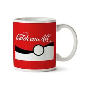 Art Hediye Pokemon Gotta Catch Em All Coke Logo İki Tarafı Baskılı Kupa Bardak