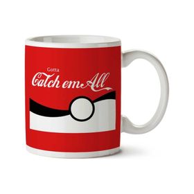 Art Hediye Pokemon Gotta Catch Em All Coke Logo İki Tarafı Baskılı Kupa Bardak