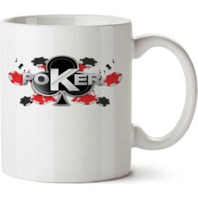 Art Hediye Poker Face Renkler İki Tarafı Baskılı Kupa Bardak