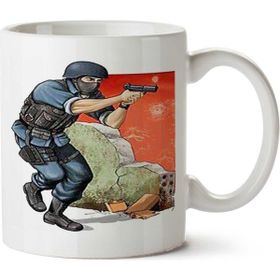 Art Hediye Police Street İki Tarafı Baskılı Kupa Bardak