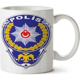 Art Hediye Polis Logosu İki Tarafı Baskılı Kupa Bardak