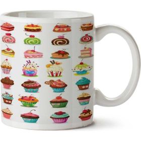Art Hediye Pop Cake Pastalar Kekler İki Tarafı Baskılı Kupa Bardak