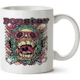 Art Hediye Popstar Maymun İki Tarafı Baskılı Kupa Bardak