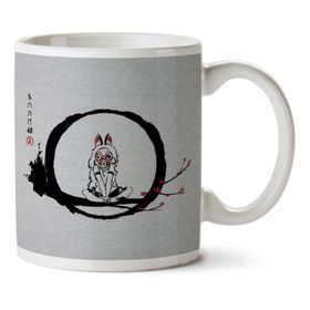Art Hediye Princess Monoke The Wolf Girl Under The Moon Studio Ghibli İki Tarafı Baskılı Kupa Bardak