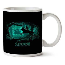 Art Hediye Princess Mononoke Forest Wolf Attack İki Tarafı Baskılı Kupa Bardak