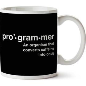 Art Hediye Programmer Turns Coffee Too Code Baskılı Kupa Bardak