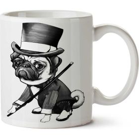 Art Hediye Pug Fred Astaire İki Tarafı Baskılı Kupa Bardak