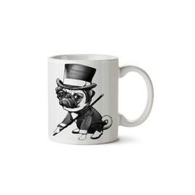 Art Hediye Pug Fred Astaire İki Tarafı Baskılı Kupa Bardak