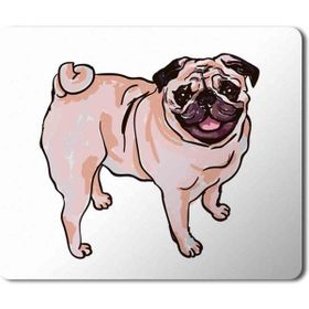 Art Hediye Pug Köpek 2 Baskılı 23x19 cm Mouse Pad