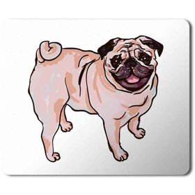 Art Hediye Pug Köpek 2 Baskılı 23x19 cm Mouse Pad