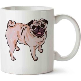 Art Hediye Pug Köpek 2 İki Tarafı Baskılı Kupa Bardak