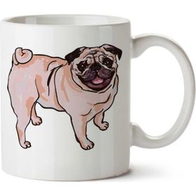 Art Hediye Pug Köpek 2 İki Tarafı Baskılı Kupa Bardak