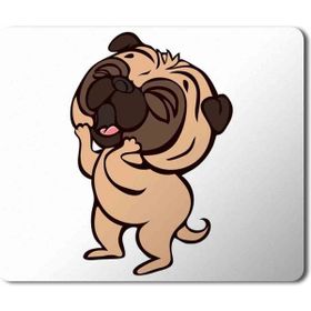 Art Hediye Pug Köpek Baskılı 23x19 cm Mouse Pad