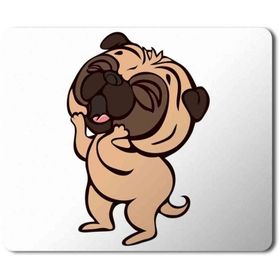 Art Hediye Pug Köpek Baskılı 23x19 cm Mouse Pad